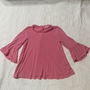 Copper Key Girls 6 Bell Sleeve Blouse with Gold Buttoned Back